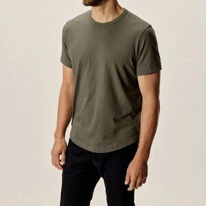PIMA CURVED HEM TEE in FIELD OLIVE